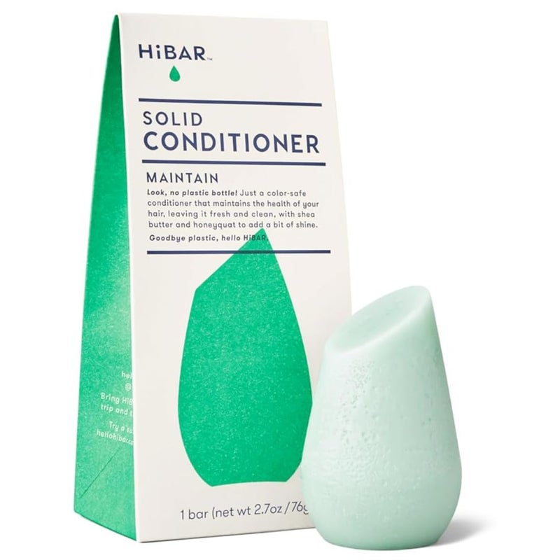 HIBAR Conditioner Bar, All Natural Hair Care, Plastic Free, Made with Eco Friendly Ingredients, Travel Size, Color Safe, Solid Sustainable Bars, Zero Waste (Maintain) - Image 1